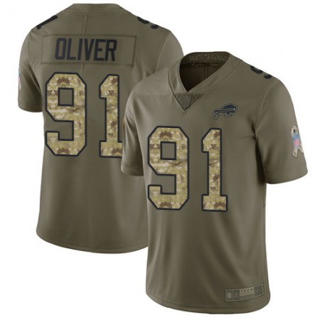 Nike Bills #91 Ed Oliver Olive/Camo Youth Stitched NFL Limited 2017 Salute to Service Jersey