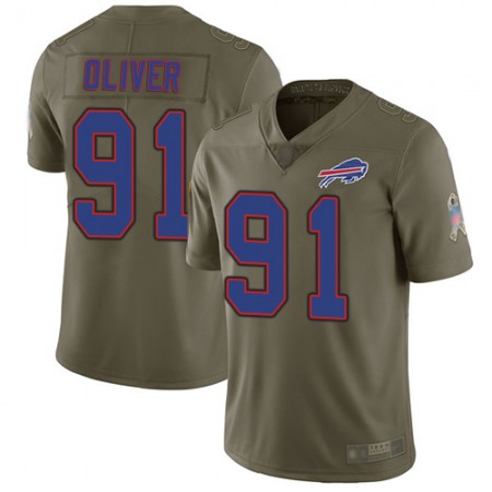 Nike Bills #91 Ed Oliver Olive Youth Stitched NFL Limited 2017 Salute to Service Jersey