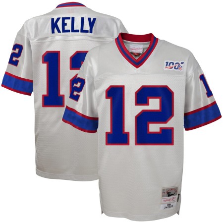 Youth Buffalo Bills #12 Jim Kelly Mitchell & Ness Platinum NFL 100 Retired Player Legacy Jersey