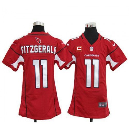 Nike Cardinals #11 Larry Fitzgerald Red Team Color With C Patch Youth Stitched NFL Elite Jersey
