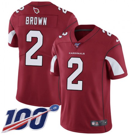 Nike Cardinals #2 Marquise Brown Red Team Color Youth Stitched NFL 100th Season Vapor Untouchable Limited Jersey