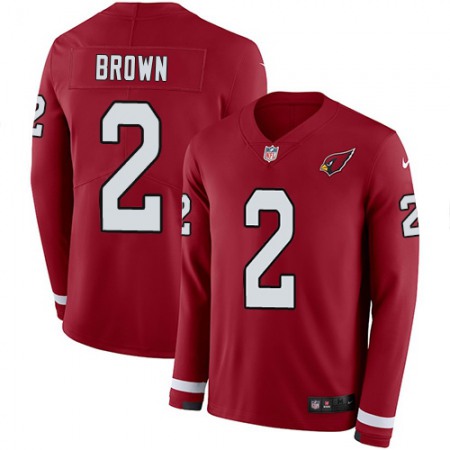 Nike Cardinals #2 Marquise Brown Red Team Color Youth Stitched NFL Limited Therma Long Sleeve Jersey