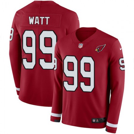 Nike Cardinals #99 J.J. Watt Red Team Color Youth Stitched NFL Limited Therma Long Sleeve Jersey
