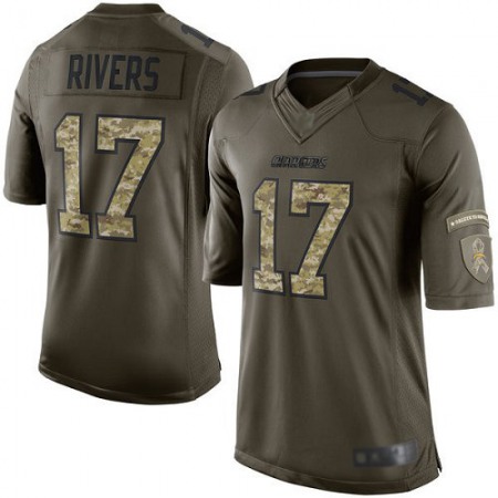 Nike Chargers #17 Philip Rivers Green Youth Stitched NFL Limited 2015 Salute to Service Jersey