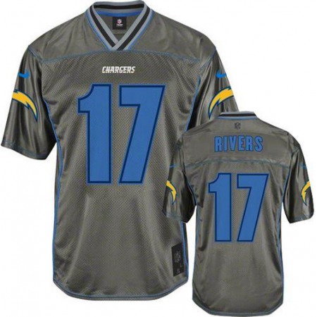Nike Chargers #17 Philip Rivers Grey Youth Stitched NFL Elite Vapor Jersey