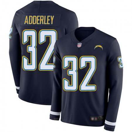Nike Chargers #32 Nasir Adderley Navy Blue Team Color Youth Stitched NFL Limited Therma Long Sleeve Jersey