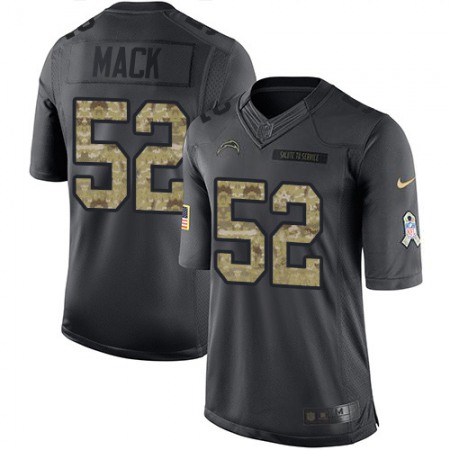 Nike Chargers #52 Khalil Mack Black Youth Stitched NFL Limited 2016 Salute to Service Jersey