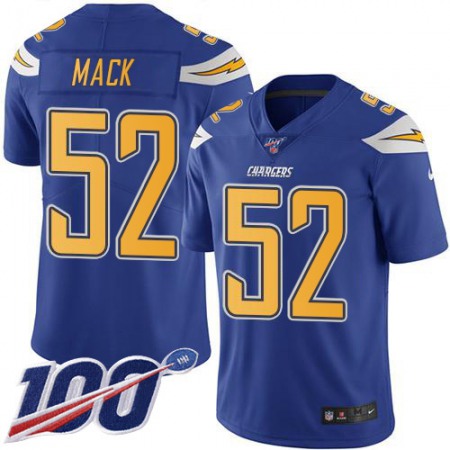 Nike Chargers #52 Khalil Mack Electric Blue Youth Stitched NFL Limited Rush 100th Season Jersey