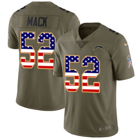 Nike Chargers #52 Khalil Mack Olive/USA Flag Youth Stitched NFL Limited 2017 Salute To Service Jersey