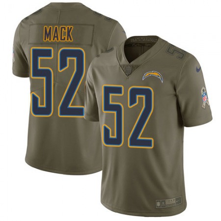 Nike Chargers #52 Khalil Mack Olive Youth Stitched NFL Limited 2017 Salute To Service Jersey