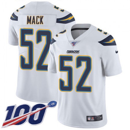 Nike Chargers #52 Khalil Mack White Youth Stitched NFL 100th Season Vapor Limited Jersey