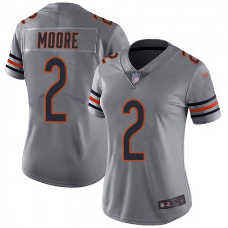 Nike Bears #2 D.J. Moore Silver Women's Stitched NFL Limited Inverted Legend Jersey