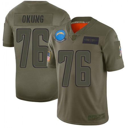 Nike Chargers #76 Russell Okung Camo Youth Stitched NFL Limited 2019 Salute to Service Jersey