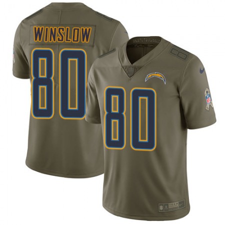 Nike Chargers #80 Kellen Winslow Olive Youth Stitched NFL Limited 2017 Salute to Service Jersey