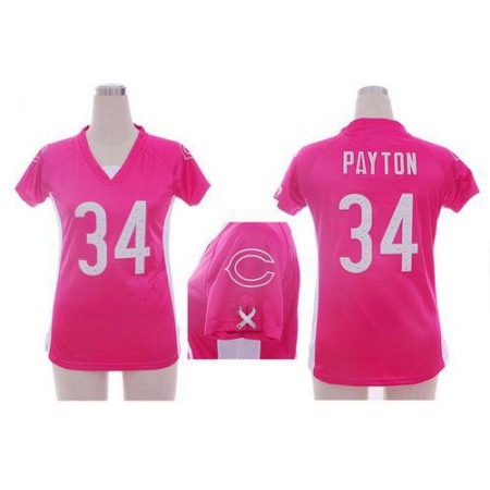Nike Bears #34 Walter Payton Pink Draft Him Name & Number Top Women's Stitched NFL Elite Jersey