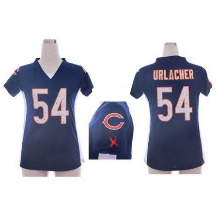 Nike Bears #54 Brian Urlacher Navy Blue Team Color Draft Him Name & Number Top Women's Stitched NFL Elite Jersey