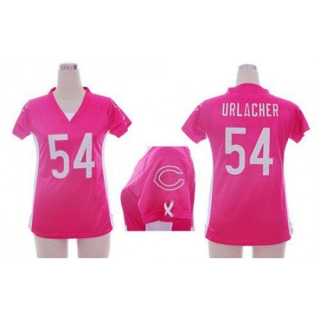 Nike Bears #54 Brian Urlacher Pink Draft Him Name & Number Top Women's Stitched NFL Elite Jersey