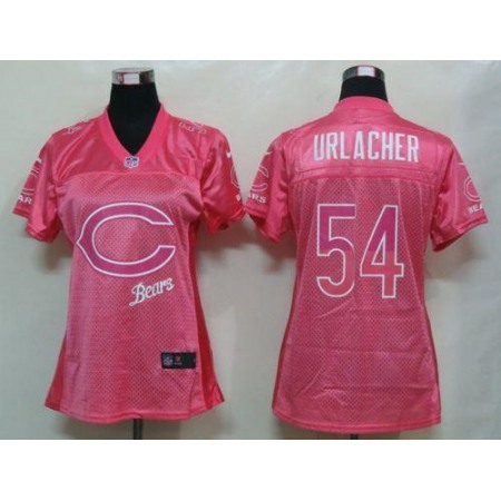 Nike Bears #54 Brian Urlacher Pink Women's Fem Fan NFL Game Jersey