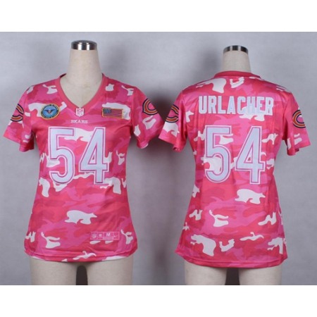 Nike Bears #54 Brian Urlacher Pink Women's Stitched NFL Elite Camo Fashion Jersey