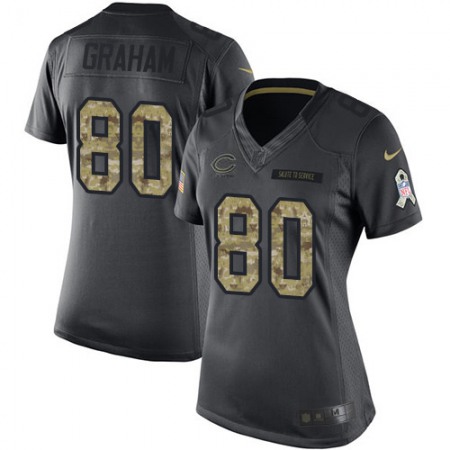 Nike Bears #80 Jimmy Graham Black Women's Stitched NFL Limited 2016 Salute to Service Jersey