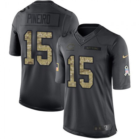 Nike Bears #15 Eddy Pineiro Black Youth Stitched NFL Limited 2016 Salute to Service Jersey