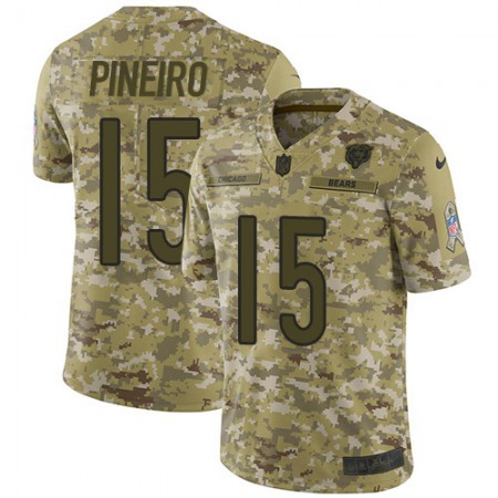 Nike Bears #15 Eddy Pineiro Camo Youth Stitched NFL Limited 2018 Salute To Service Jersey