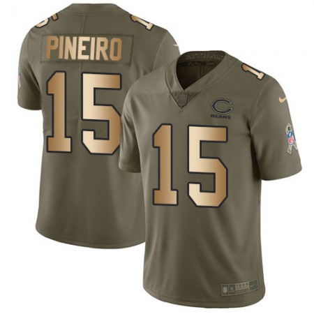 Nike Bears #15 Eddy Pineiro Olive/Gold Youth Stitched NFL Limited 2017 Salute To Service Jersey