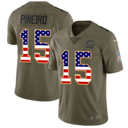 Nike Bears #15 Eddy Pineiro Olive/USA Flag Youth Stitched NFL Limited 2017 Salute To Service Jersey