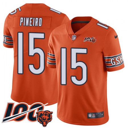 Nike Bears #15 Eddy Pineiro Orange Youth 100th Season Stitched NFL Limited Rush Jersey