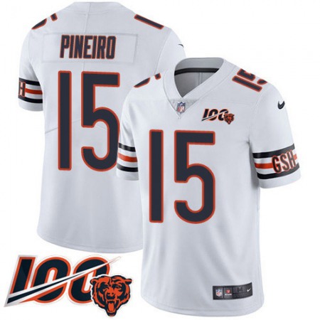 Nike Bears #15 Eddy Pineiro White Youth 100th Season Stitched NFL Vapor Untouchable Limited Jersey