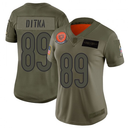 Nike Bears #89 Mike Ditka Camo Women's Stitched NFL Limited 2019 Salute to Service Jersey