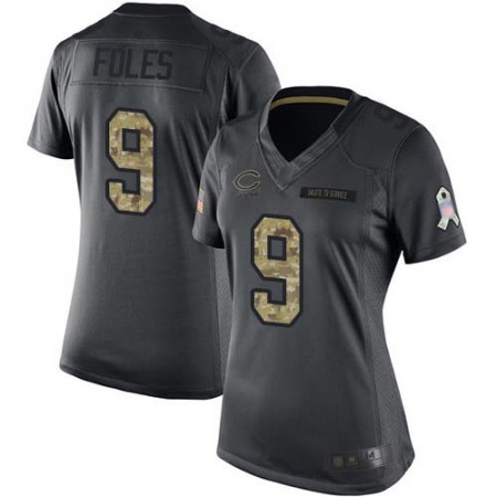 Nike Bears #9 Nick Foles Black Women's Stitched NFL Limited 2016 Salute to Service Jersey
