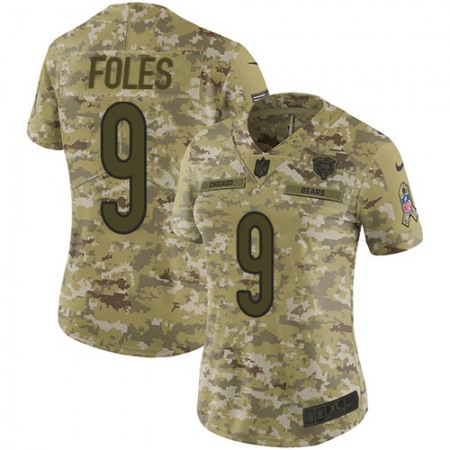 Nike Bears #9 Nick Foles Camo Women's Stitched NFL Limited 2018 Salute To Service Jersey