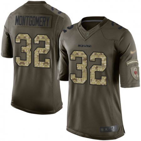 Nike Bears #32 David Montgomery Green Youth Stitched NFL Limited 2015 Salute to Service Jersey