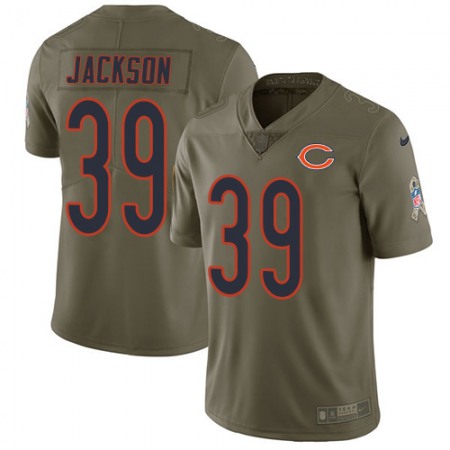 Nike Bears #39 Eddie Jackson Olive Youth Stitched NFL Limited 2017 Salute to Service Jersey