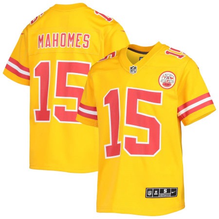 Kansas City Chiefs 15 Patrick Mahomes Nike Youth Gold Inverted Team Game Jersey
