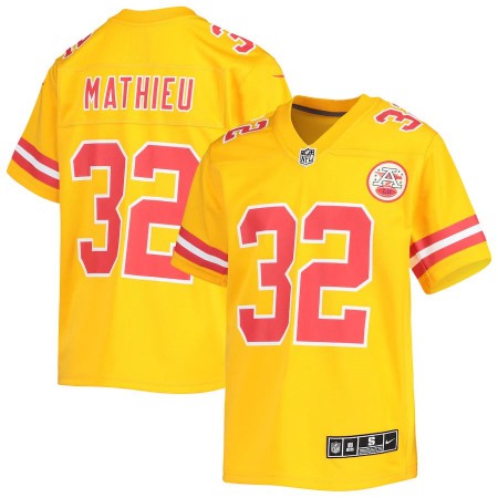 Kansas City Chiefs #32 Tyrann Mathieu Nike Youth Gold Inverted Team Game Jersey