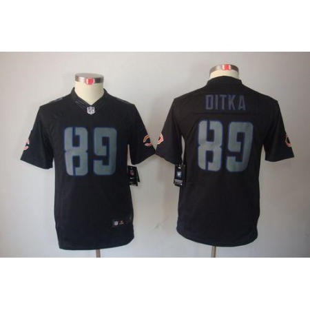 Nike Bears #89 Mike Ditka Black Impact Youth Stitched NFL Limited Jersey