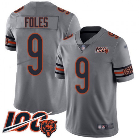 Nike Bears #9 Nick Foles Silver Youth Stitched NFL Limited Inverted Legend 100th Season Jersey