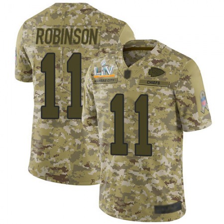 Nike Chiefs #11 Demarcus Robinson Camo Youth Super Bowl LV Bound Stitched NFL Limited 2018 Salute To Service Jersey