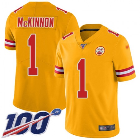 Nike Chiefs #1 Jerick McKinnon Gold Youth Stitched NFL Limited Inverted Legend 100th Season Jersey
