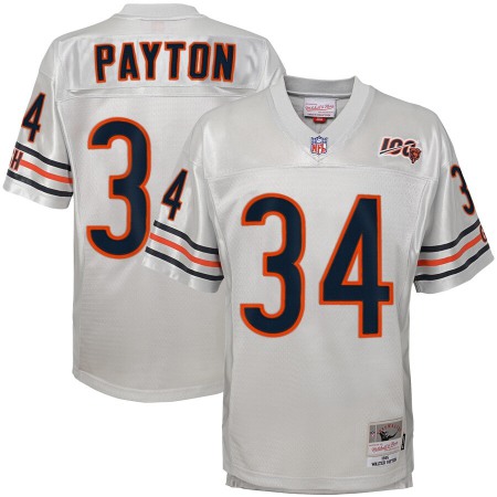 Youth Chicago Bears #34 Walter Payton Mitchell & Ness Platinum 100th Season Retired Player Legacy Jersey