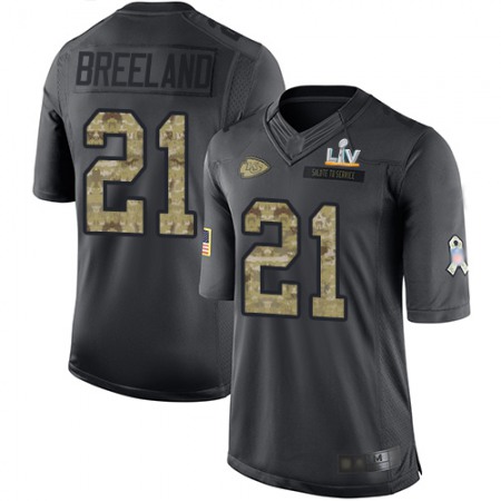 Nike Chiefs #21 Bashaud Breeland Black Youth Super Bowl LV Bound Stitched NFL Limited 2016 Salute to Service Jersey