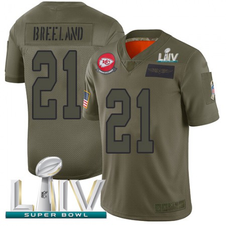 Nike Chiefs #21 Bashaud Breeland Camo Super Bowl LIV 2020 Youth Stitched NFL Limited 2019 Salute To Service Jersey