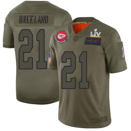 Nike Chiefs #21 Bashaud Breeland Camo Youth Super Bowl LV Bound Stitched NFL Limited 2019 Salute To Service Jersey