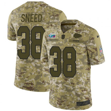 Nike Chiefs #38 L'Jarius Sneed Camo Super Bowl LVII Patch Youth Stitched NFL Limited 2018 Salute To Service Jersey