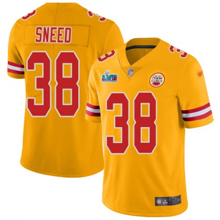 Nike Chiefs #38 L'Jarius Sneed Gold Super Bowl LVII Patch Youth Stitched NFL Limited Inverted Legend Jersey