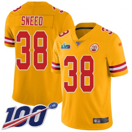 Nike Chiefs #38 L'Jarius Sneed Gold Super Bowl LVII Patch Youth Stitched NFL Limited Inverted Legend 100th Season Jersey