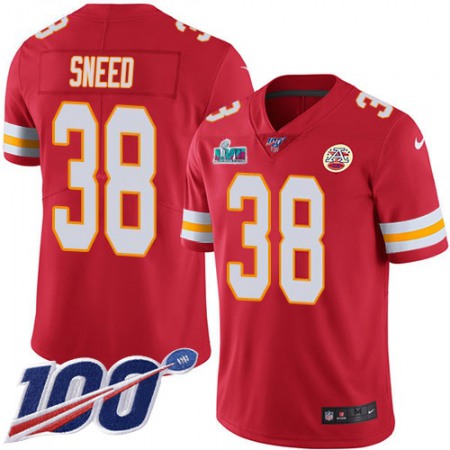 Nike Chiefs #38 L'Jarius Sneed Red Team Color Super Bowl LVII Patch Youth Stitched NFL 100th Season Vapor Limited Jersey