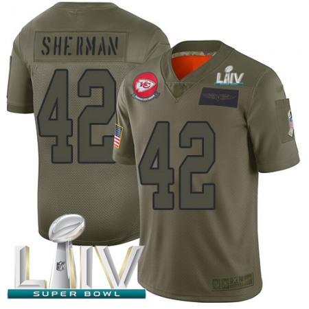 Nike Chiefs #42 Anthony Sherman Camo Super Bowl LIV 2020 Youth Stitched NFL Limited 2019 Salute To Service Jersey